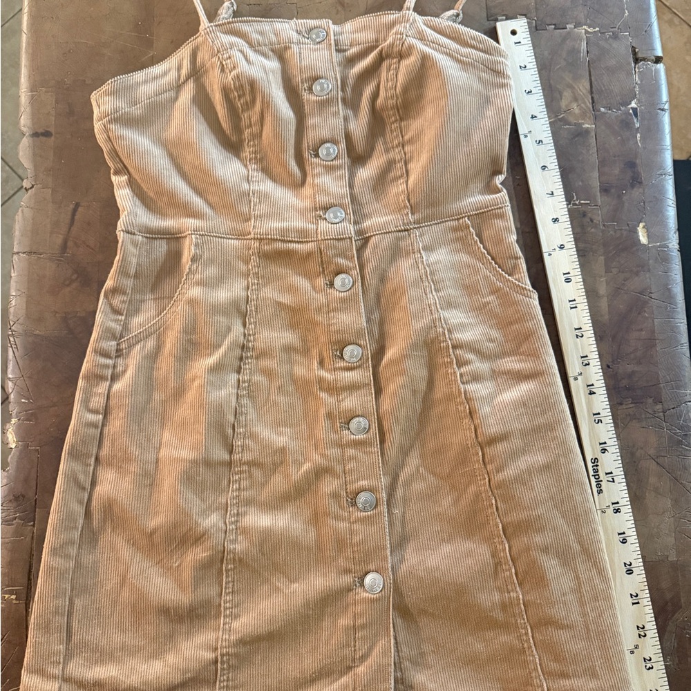 Love Tree Tan Corduroy Mini Dress NWT
